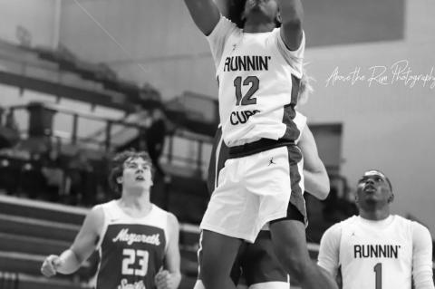 Brownfield’s Jeron Lawrence goes up for a shot during a game against Nazareth at the Canyon Tournament on Friday in Canyon. (ABOVE THE RIM WTX)