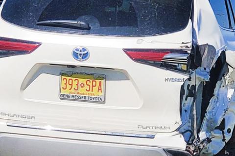 A three car collision occurred on South 385 