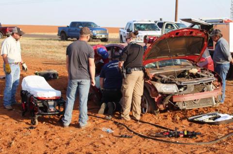 Car accident sends two to the hospital