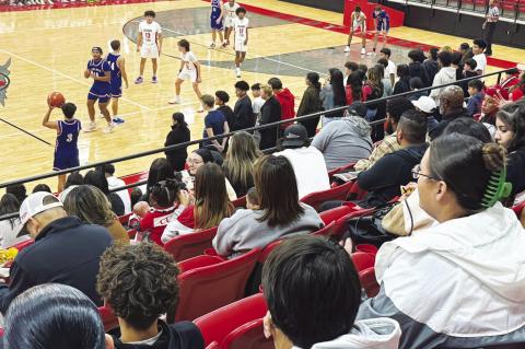 Fans watch Brownfield take on Midland Chris_an during the second annual Hoopin’ Cubs Classic in The Pit. The Cubs went on to place second in the tournament. (Melissa McCaghren/Brownfield News)