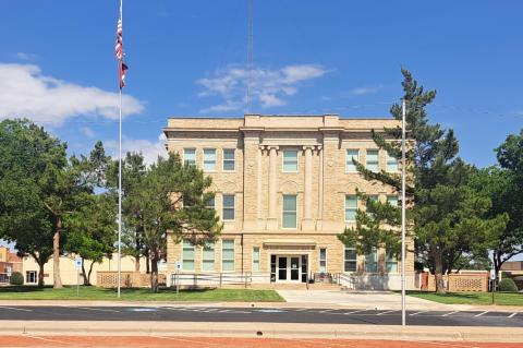 A dark and empty Terry County Courthouse the day after Memorial Day due to the power outage caused by Monday night’s storm. (Photo-News staff)