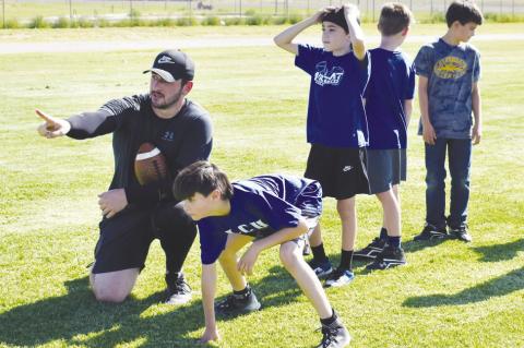 Wellman-Union Football Camp youth finesse skills