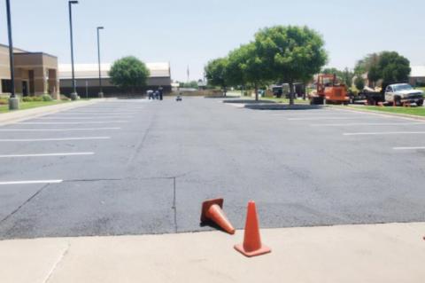 City Hall and the fire and police departments’ parking lots