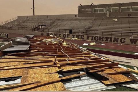 Wildcat Stadium press box destroyed during high winds