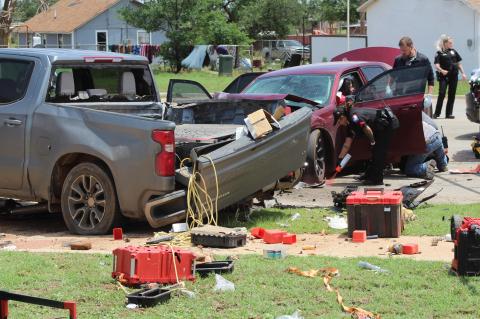 	First responders were called to the scene of a major 10-50 on the corner of 5th street and Seagraves Highway Friday afternoon around 2