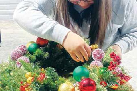 Brownfield High School’s Floral design class was working hard making Christmas Wreaths this past week. (Photos Courtesy Brownfield ISD)