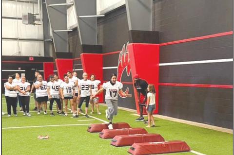 The moms of the Brownfield football players had a chance to see just what their sons go through as they participated in the Cubs’ Mom Clinic last week at the high school