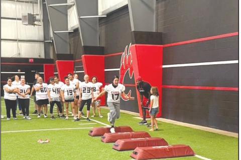 The moms of the Brownfield football players had a chance to see just what their sons go through as they participated in the Cubs’ Mom Clinic last week at the high school