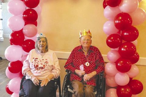 Cotton Village of Brownfield, as assisted living and retirement community, held a Valentine’s Day celebration on Friday for its residents, capped off with the coronation of Dean Faulkenberry and Pat Patterson as the Valentines Day King and Queen. The fa