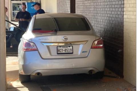Monday afternoon, a driver lost control of her vehicle and hit the front wall of the United Supermarket at 1401 Tahoka Road. No injuries were reported, though the driver did have to be rescued by EMS after she could not open the driver’s door. (COURTESY