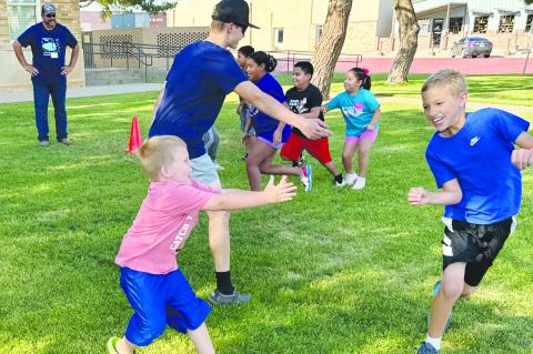 Playing a game of tag at VBS