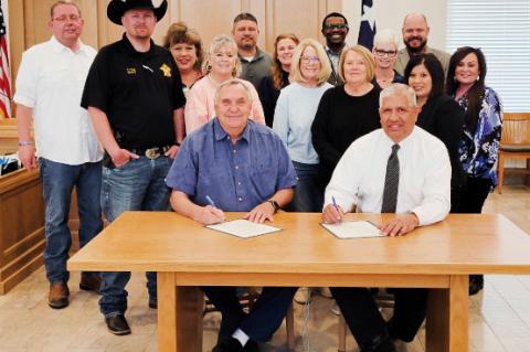 Terry County Child Welfare Board along with City of Brownfield Mayor Tom Hesse & Terry County Judge Tony Serbantez signed two proclamations