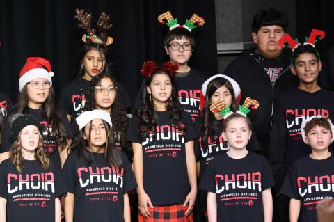 Brownfield Choir performed Tuesday night before the boys basketball at the BHS commons. Middle School and High School students performed a variety of Christmas songs for family, friends and administrators