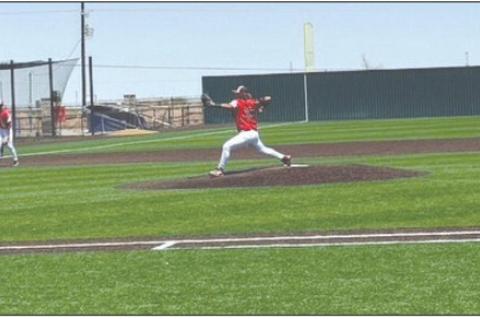 Brownfield starter Ramon Villanueva delivers a pitch against Presidio in Game 2 of a best-of-3 Class 3A bi-district playoff series on Saturday at Fort Stockton High School. (BROWNFIELD ISD PHOTO)