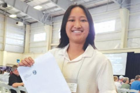  Brownfield student Angel Guerra was at state competition for Visual & Scholastic Arts and she  received a $400 scholarship for a 3D Workshop competition