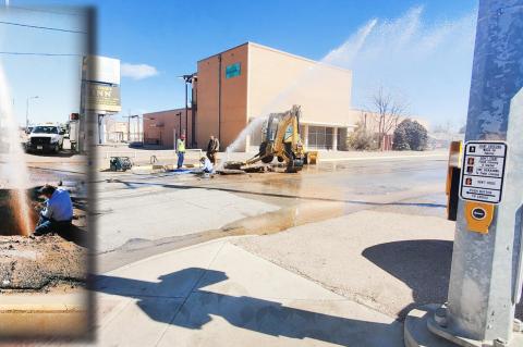 Water pipe break on Tate