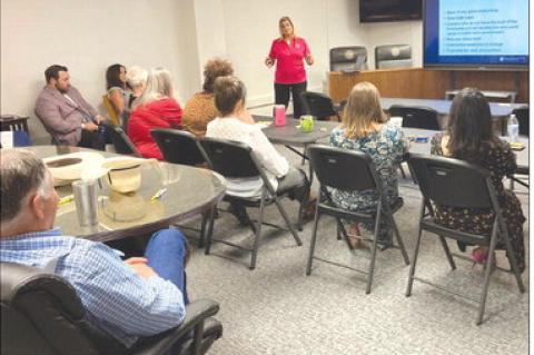 Rita Fyffe HR Consultant with TAC-Texas Association of Counties present a training for elected officials. Covering employment , creating healthy environment, professional development. (Photo provided)