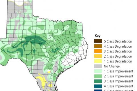 Drought change in the last month