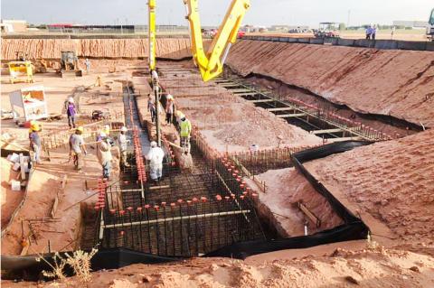 Concrete work for the new