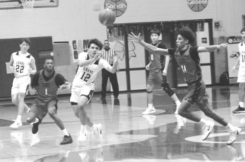 Brownfield’s Trae Timmins (11) steps in front of a pass intended for Crane’s Baldemar Aguirre (12) during a District 3-3A game on Tuesday at Crane High School. (Photos by LEE Scheide | Brownfield News)