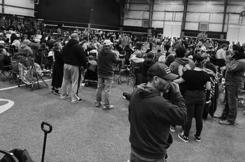 Fans get up close and personal as the athletes compete at the Region I Division 4 Powerlifting Championships on Saturday at Brownfield High School. (Lee Scheide | Brownfield News)