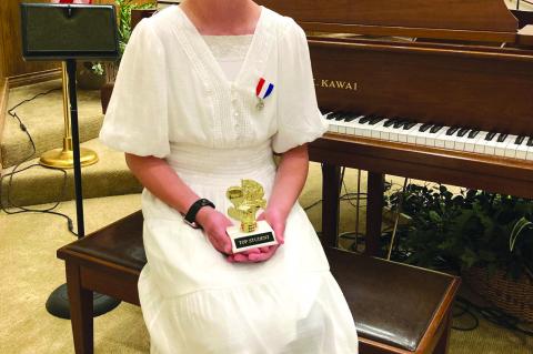 The top student award from the Jalene Young Piano Recital on May 20 was presented to Kyla Wiebe. (Photo provided)
