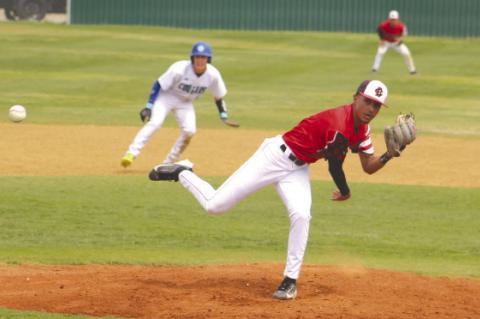Brownfield'sJaydenSalasdeliversapitchagainstCompassAcademyearlierthisseason.(LEE SCHEIDE|BROWNFIELD NEWS)