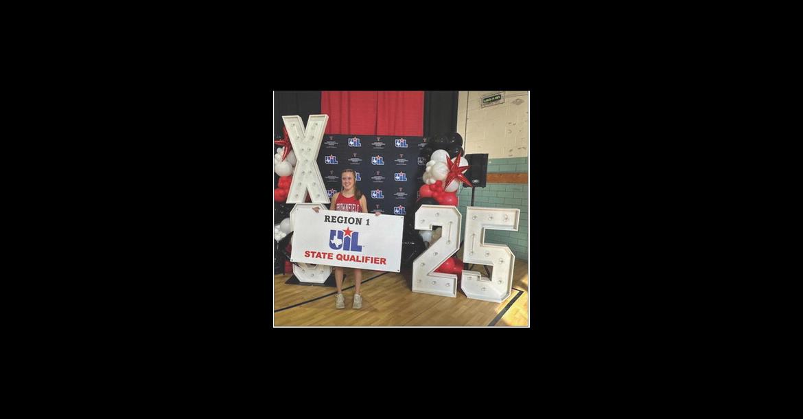 Brownfield’s Kate Hesse takes a photo after qualifying for the 2025 UIL State Cross Country Championships attheRegionI-3AChampionshipsatMaeSimmonsParkonMondayinLubbock.Itisthe third consecutive qualification for the Lady Cubs’ junior. (COURTESY PHOTO|